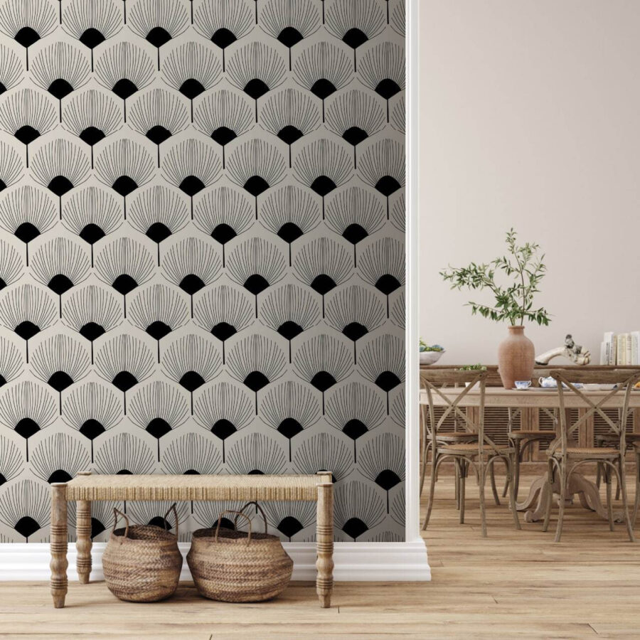 Motif d'hexagones sur fond noir