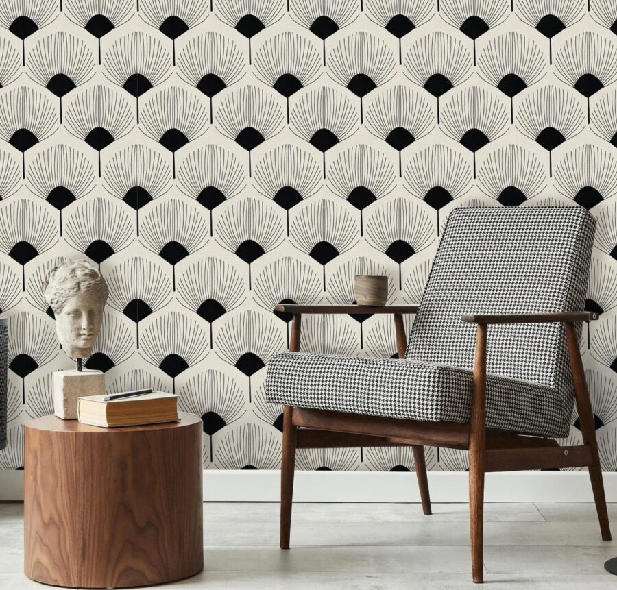 Motif d'hexagones sur fond noir