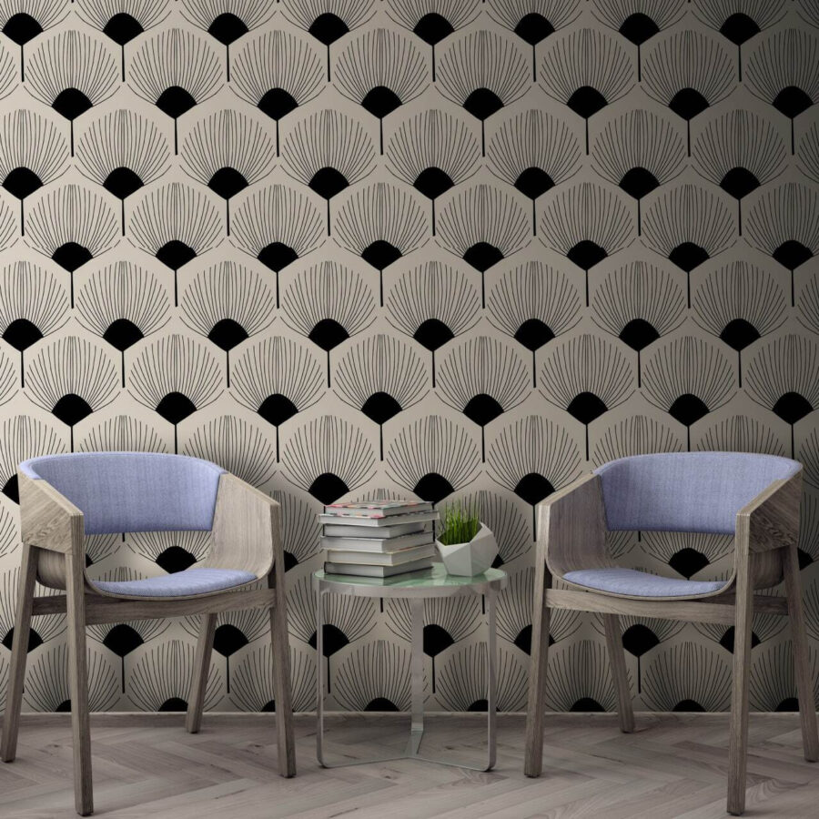 Motif d'hexagones sur fond noir
