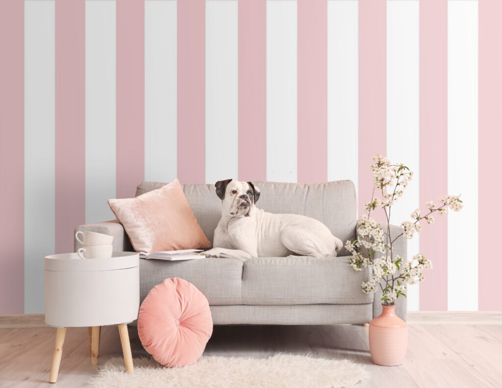 Pink and white striped wallpaper Pink and white striped wallpaper