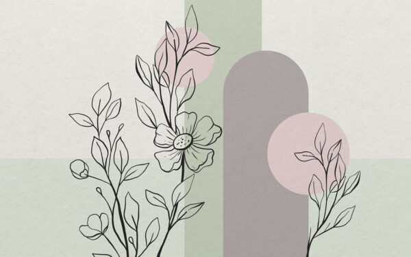 Dessin d'une fleur et de feuilles Dessin d'une fleur et de feuilles