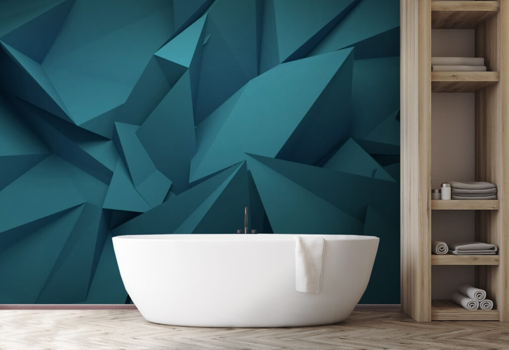 Blue polygonal shapes