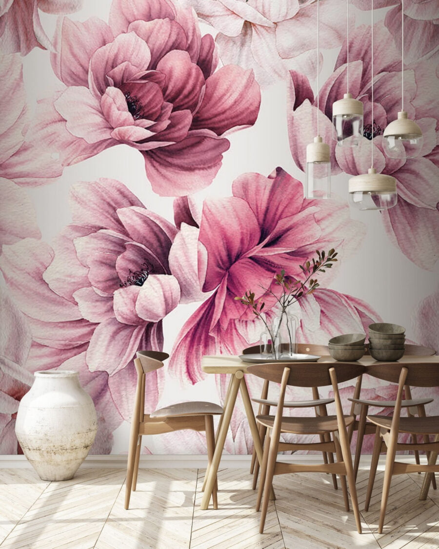 Fleurs délicates dans des tons pastel.