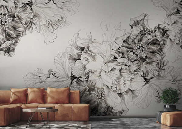Dessin de fleurs sur fond blanc Dessin de fleurs sur fond blanc