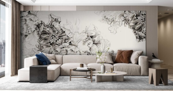 Dessin de fleurs sur fond blanc Dessin de fleurs sur fond blanc