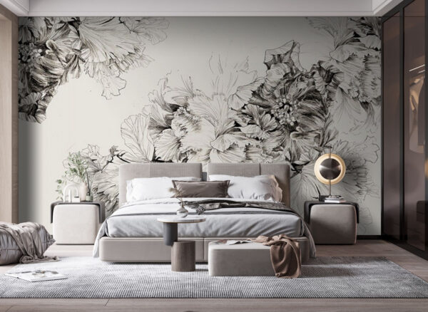 Dessin de fleurs sur fond blanc Dessin de fleurs sur fond blanc
