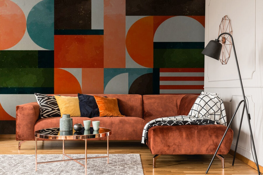 Motif coloré avec différentes formes