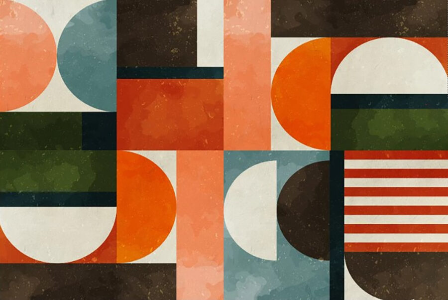 Motif coloré avec différentes formes