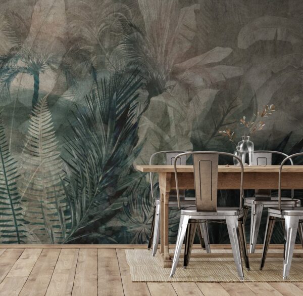 Groupe de feuilles sur fond gris Groupe de feuilles sur fond gris