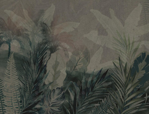 Groupe de feuilles sur fond gris Groupe de feuilles sur fond gris