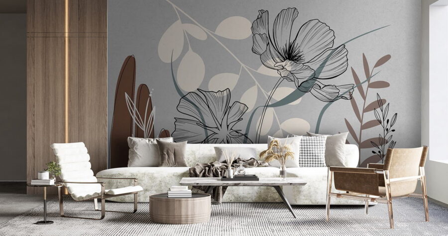 Dessin de fleurs et de feuilles