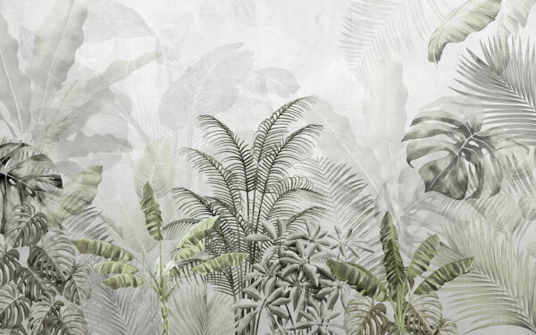 Un papier peint avec des plantes Un papier peint avec des plantes