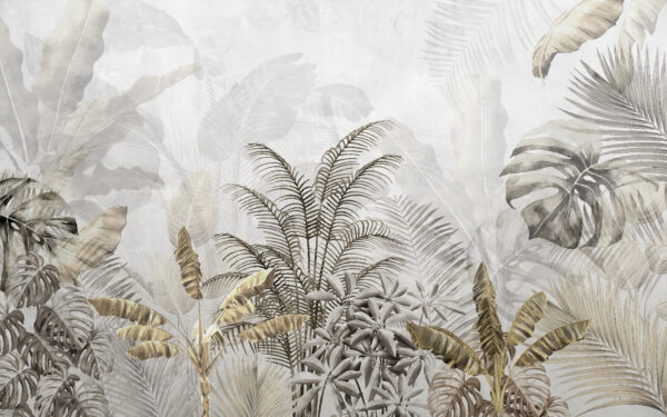 Feuilles tropicales en silhouette douce. Feuilles tropicales en silhouette douce.