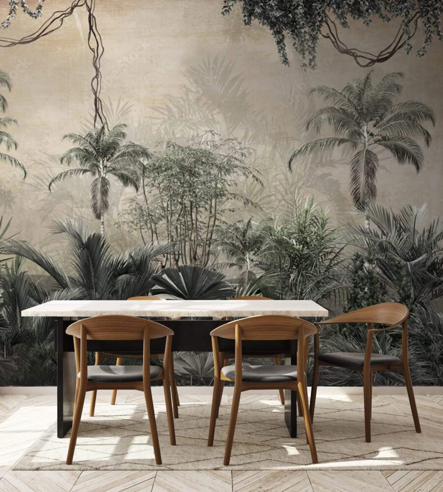 Groupe d'arbres et de plantes