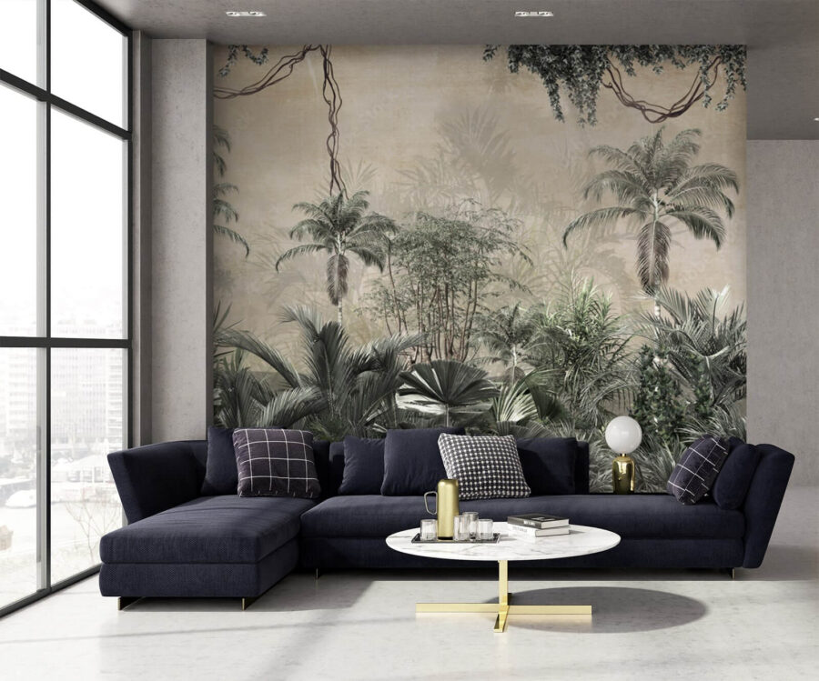 Groupe d'arbres et de plantes