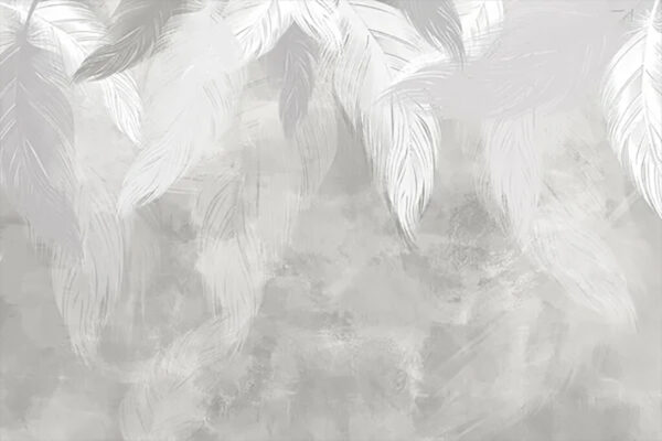 Plume blanche sur une surface grise Plume blanche sur une surface grise