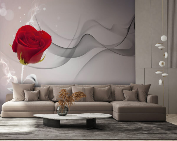 Rose rouge avec fumée Rose rouge avec fumée