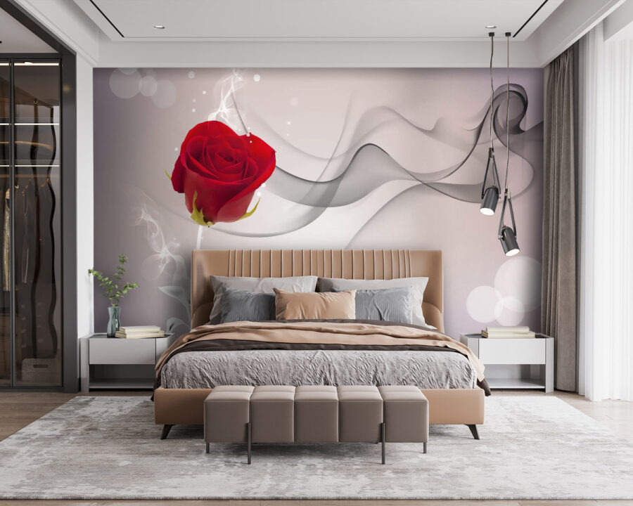 Rose rouge avec fumée