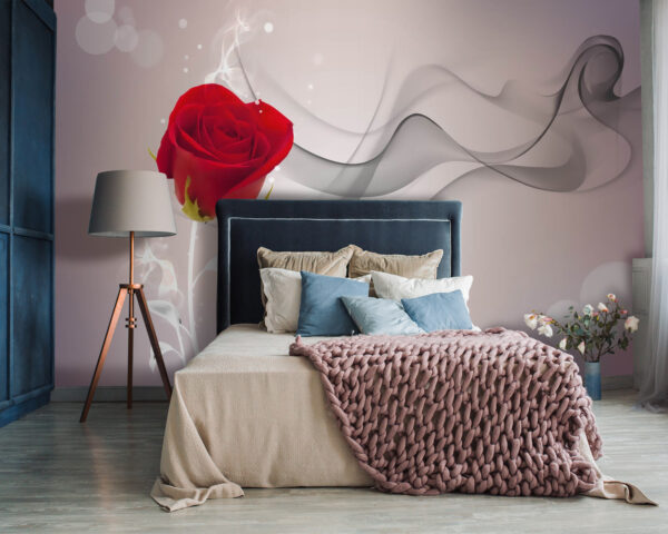 Rose rouge avec fumée Rose rouge avec fumée