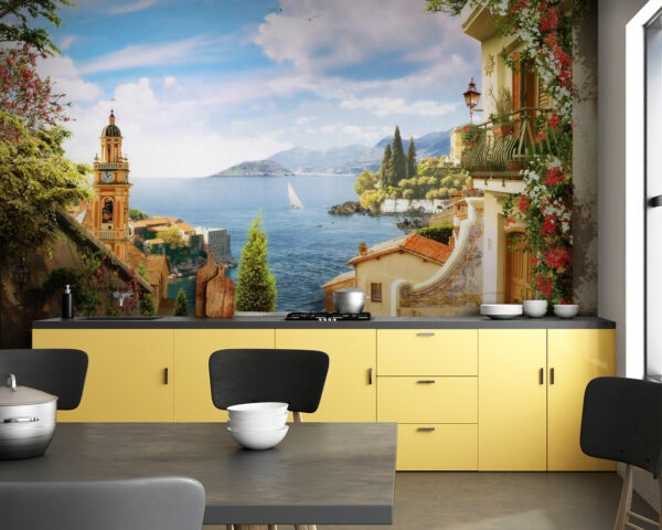 View of a town from a balcony View of a town from a balcony