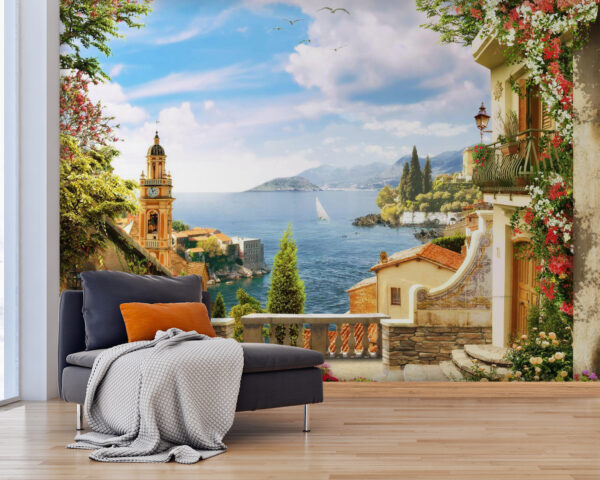 View of a town from a balcony View of a town from a balcony