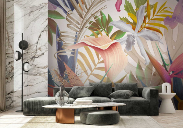 Un feuillage tropical vibrant en harmonie. Un feuillage tropical vibrant en harmonie.