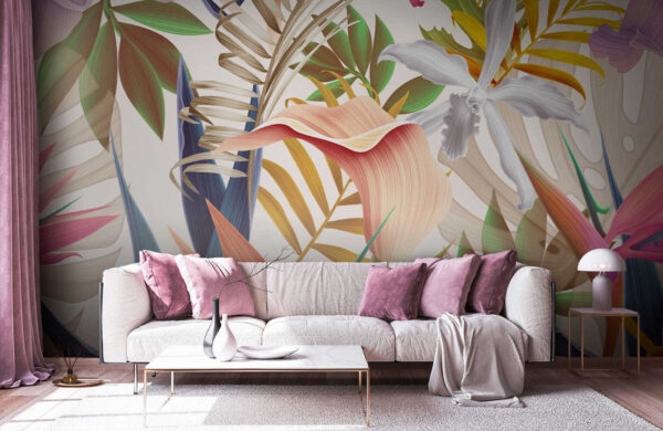 Un feuillage tropical vibrant en harmonie. Un feuillage tropical vibrant en harmonie.