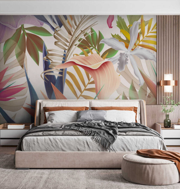 Un feuillage tropical vibrant en harmonie. Un feuillage tropical vibrant en harmonie.