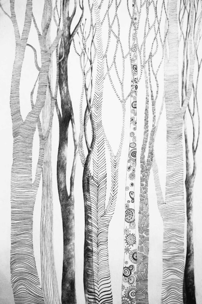 Dessin d'arbres avec des lignes Dessin d'arbres avec des lignes