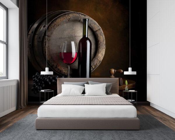 Bouteille de vin et verre sur une table Bouteille de vin et verre sur une table
