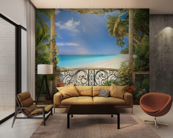 Vue d'une plage depuis un balcon Vue d'une plage depuis un balcon