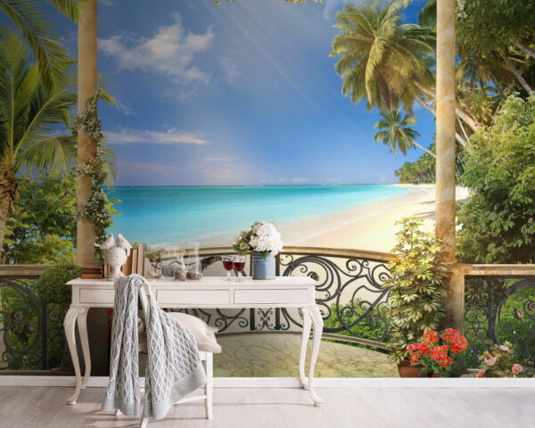 Vue d'une plage depuis un balcon Vue d'une plage depuis un balcon