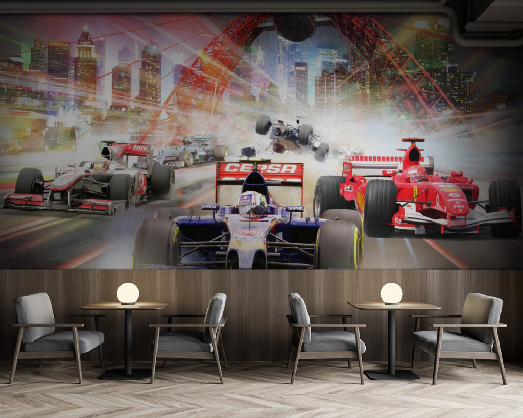 Race car racing on a track Race car racing on a track