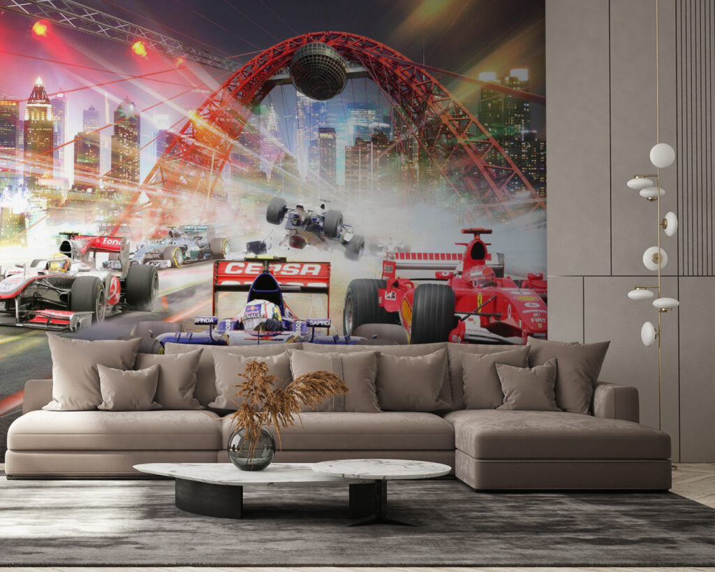 Race car racing on a track Race car racing on a track