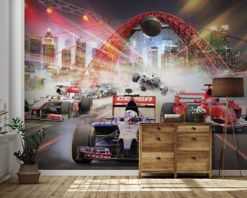 Race car racing on a track Race car racing on a track