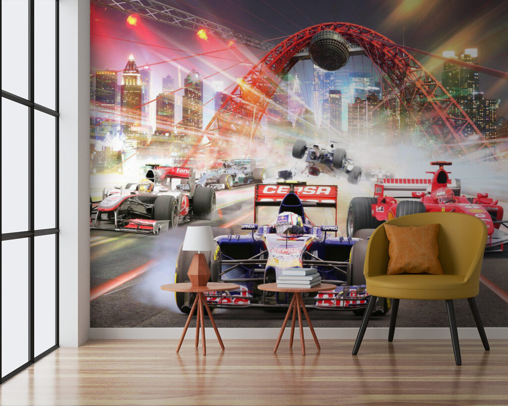 Race car racing on a track Race car racing on a track