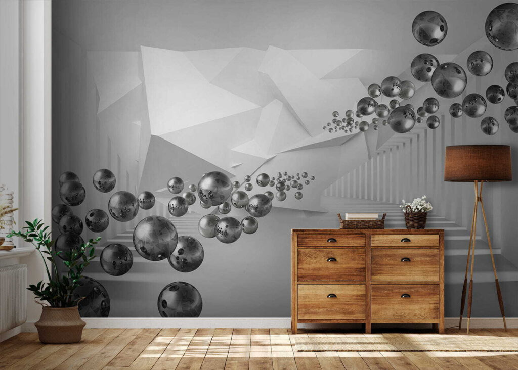 White room with white walls and white columns White room with white walls and white columns