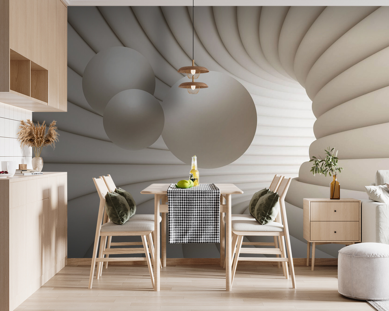 White circular object with balls