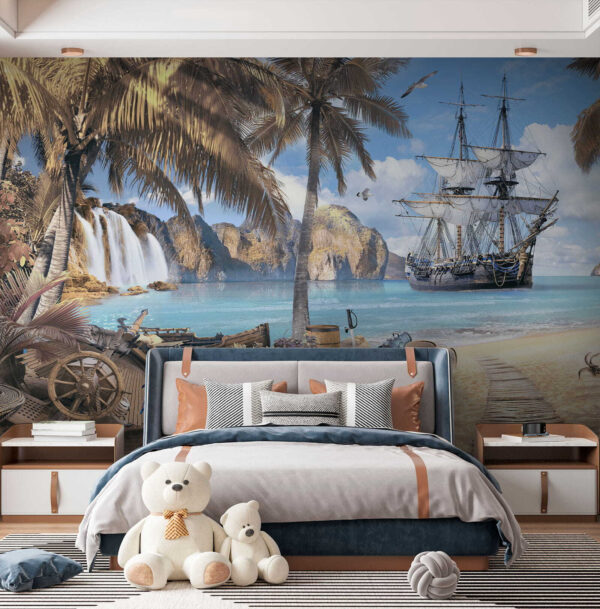 Bateau pirate sur une plage Bateau pirate sur une plage