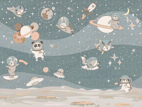 Dessin animé de l'espace avec des planètes et des étoiles Dessin animé de l'espace avec des planètes et des étoiles