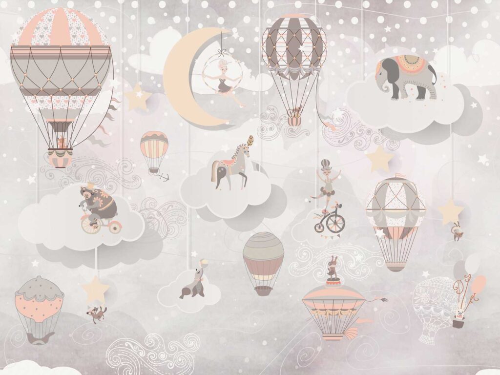 Groupe de montgolfières et d'animaux u62102p 1024x768 - Groupe de montgolfières et d'animaux - tegory