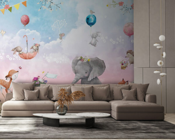 Peinture murale d'animaux et de ballons u59964pig58 600x480 - Peinture murale d'animaux et de ballons - tegory