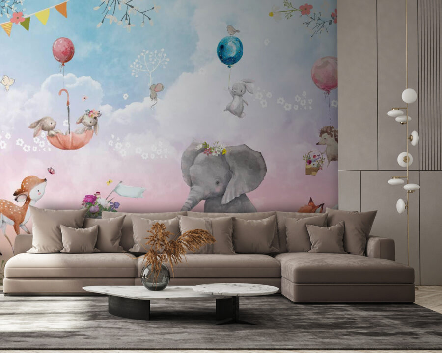 Peinture murale d'animaux et de ballons u59964pig58 900x720 - Peinture murale d'animaux et de ballons - tegory