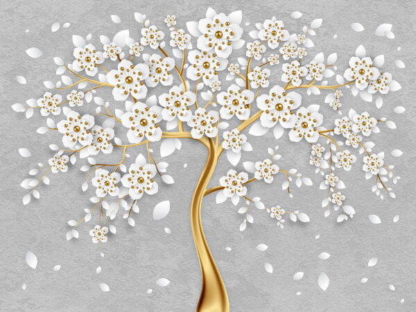 Arbre avec des fleurs et des feuilles blanches u59828p 600x450 - Arbre avec des fleurs et des feuilles blanches - tegory