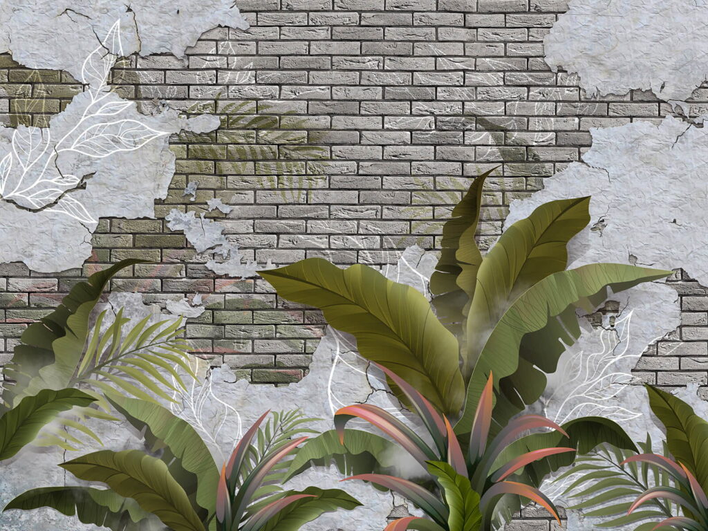 Mur de briques avec des feuilles et un mur de briques u59823p 1024x768 - Mur de briques avec des feuilles et un mur de briques - tegory