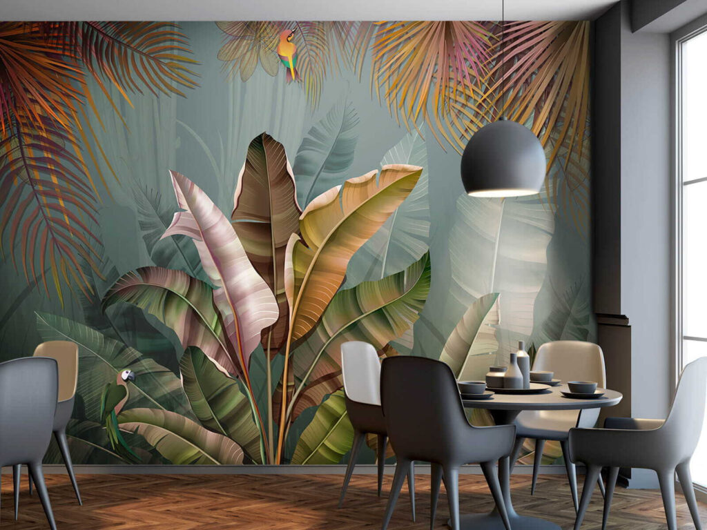 Tropical foliage with vibrant colors