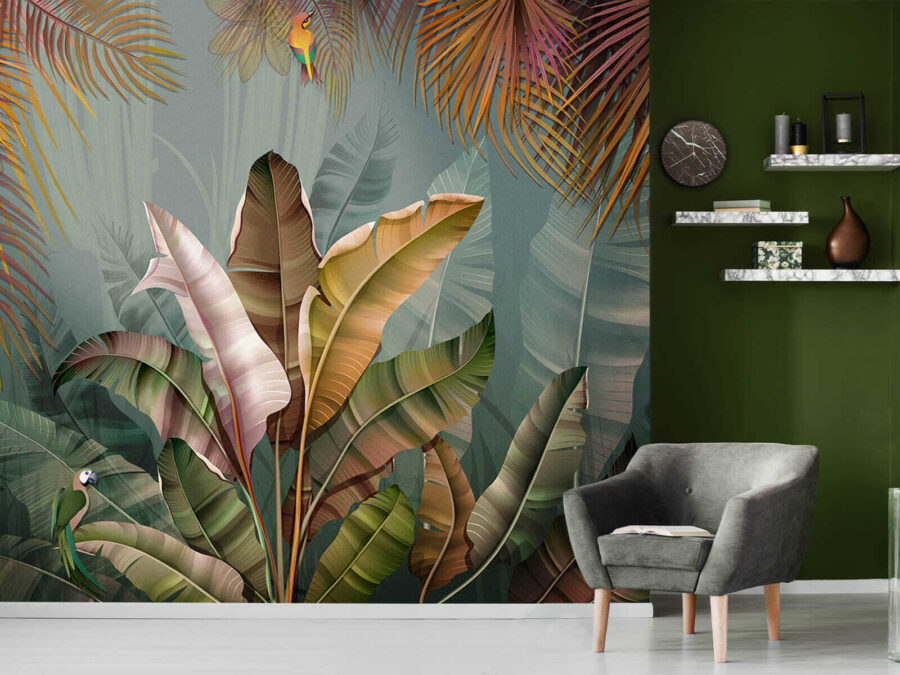 Feuillage tropical aux couleurs éclatantes