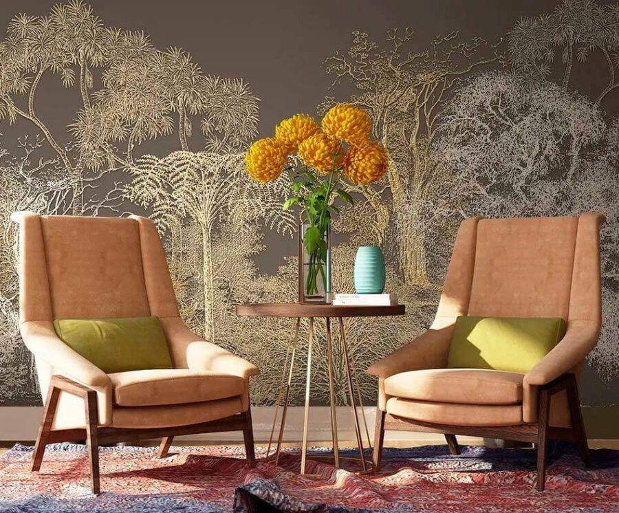 Paysage serein d'arbres abstraits Paysage serein d'arbres abstraits