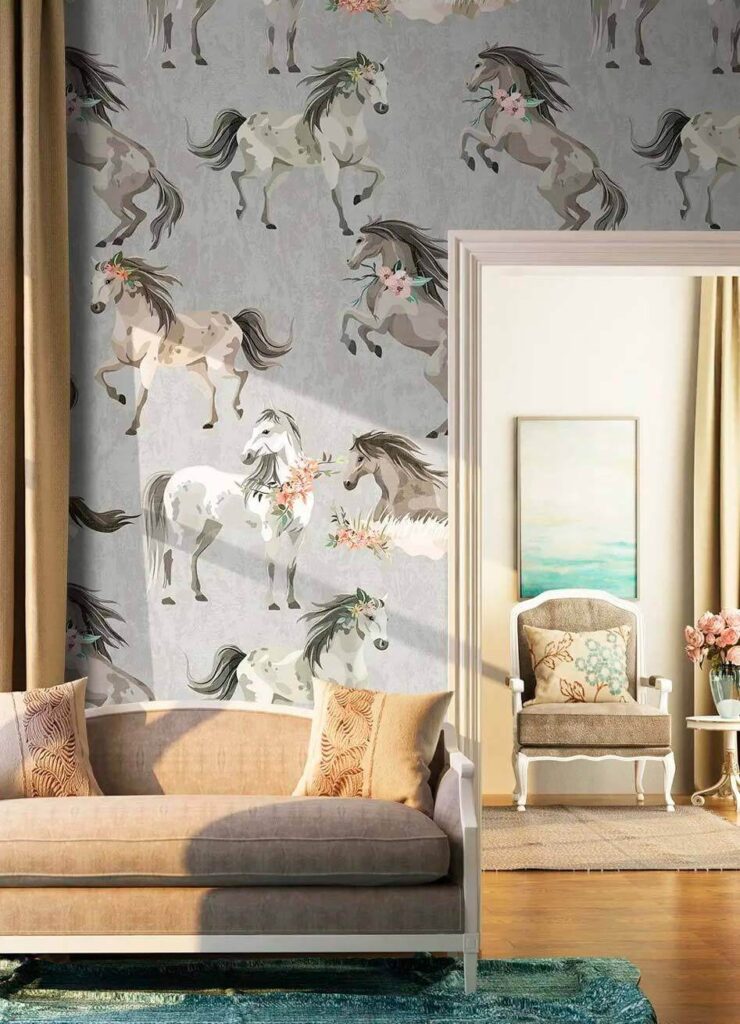 Motif de chevaux avec des fleurs u59511pig1m 740x1024 - Motif de chevaux avec des fleurs