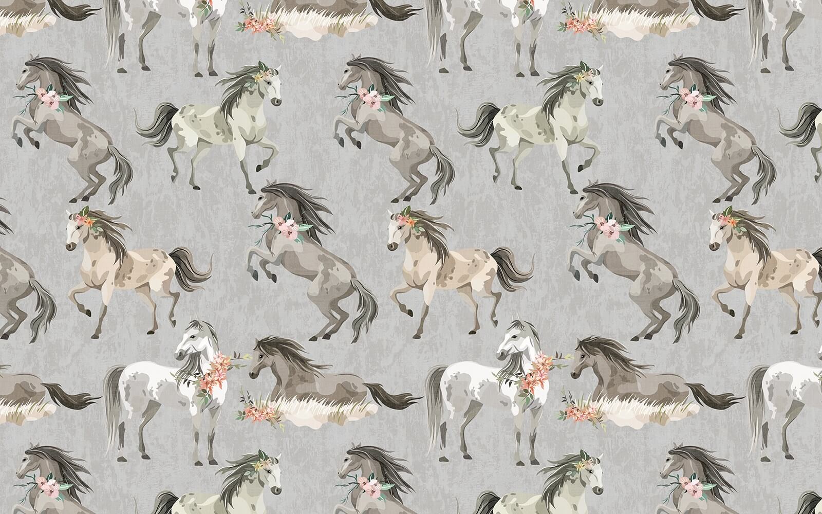Motif de chevaux avec des fleurs u59511p - Motif de chevaux avec des fleurs
